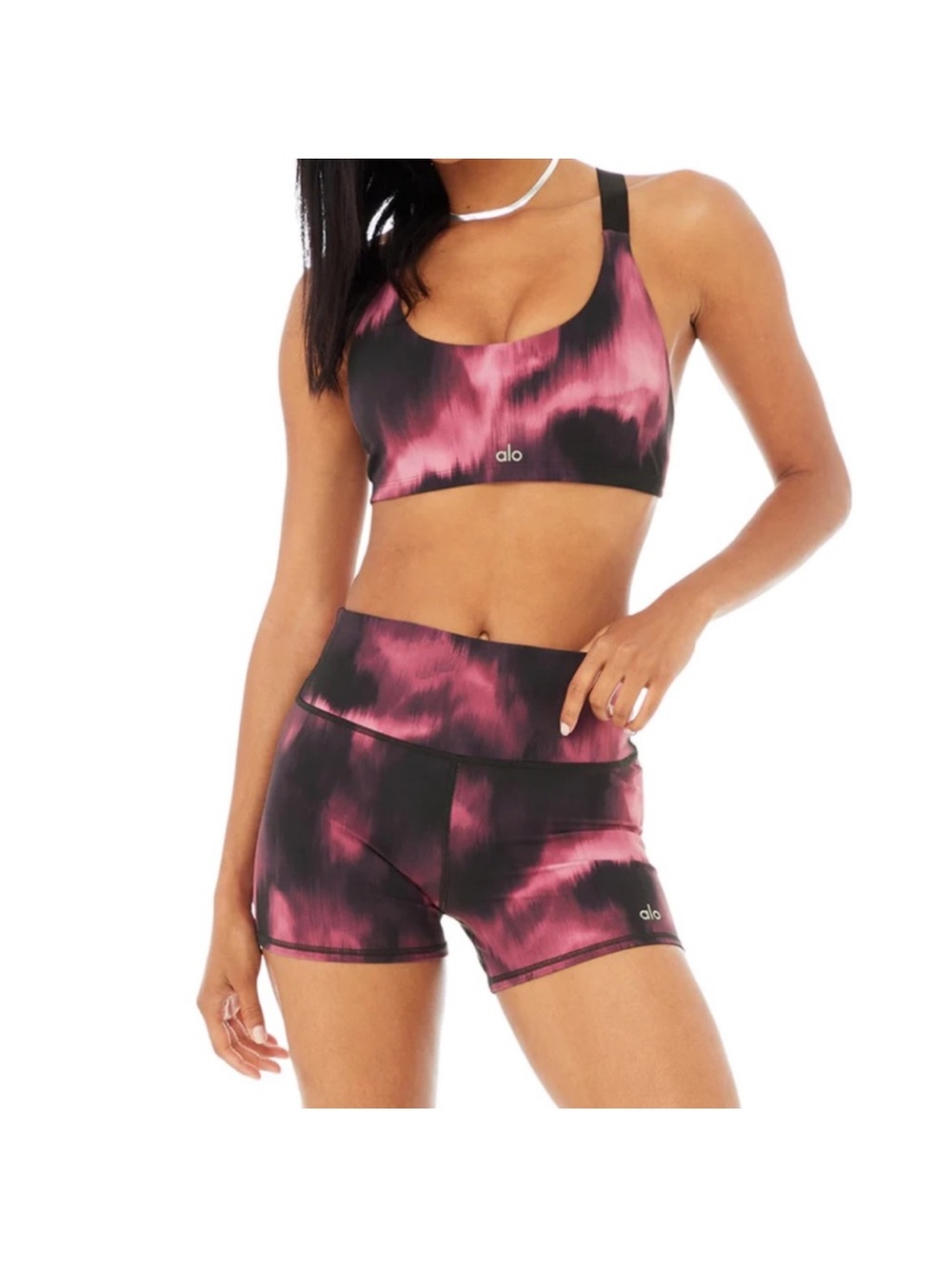 ALO Yoga Vapor Sports Bra & High Waist Shorts Size S